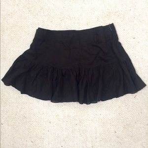 Black cotton mini skater skirt